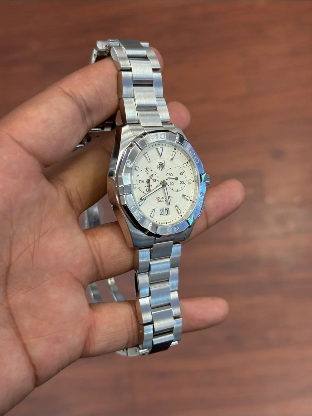 Tag Heuer Aquaracer WAY111Y 41mm Stainless Steel Watch - Cream Dial men’s